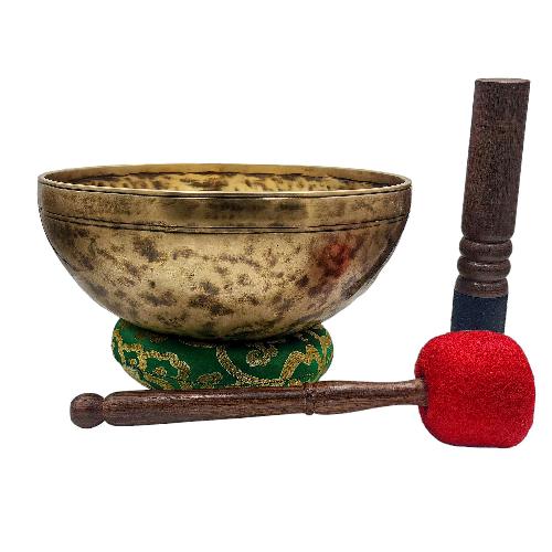 [jhumka Tiger Singing Bowl], Buddhist Hand Beaten, Antique Finishing