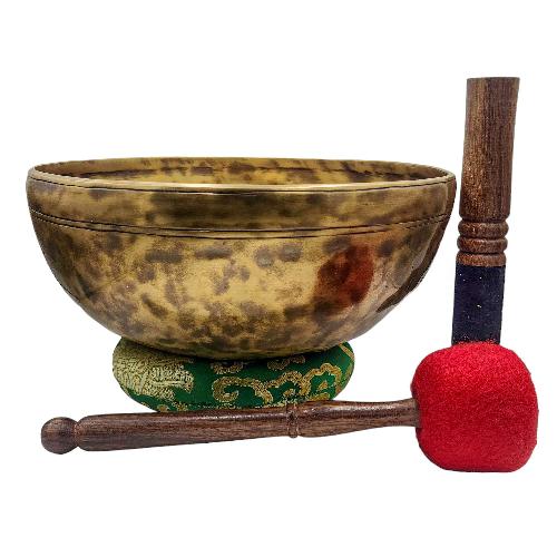 [jhumka Tiger Singing Bowl], Buddhist Hand Beaten, Antique Finishing