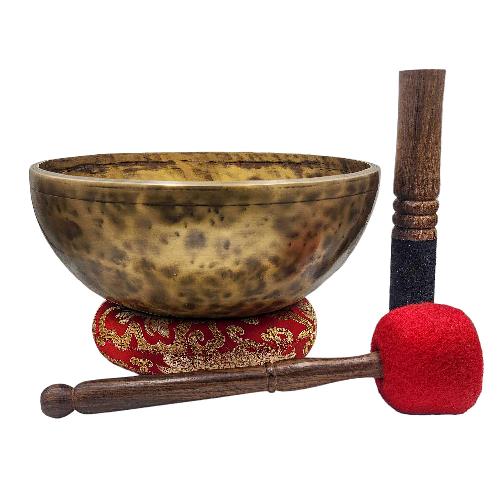 [jhumka Tiger Singing Bowl], Buddhist Hand Beaten, Antique Finishing