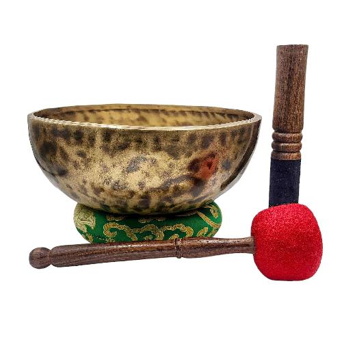 [jhumka Tiger Singing Bowl], Buddhist Hand Beaten, Antique Finishing