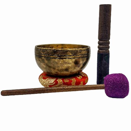 [jhumka Tiger Singing Bowl], Buddhist Hand Beaten, Antique Finishing