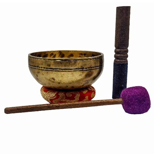 [jhumka Tiger Singing Bowl], Buddhist Hand Beaten, Antique Finishing