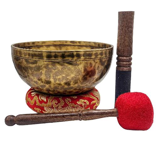 [jhumka Tiger Singing Bowl], Buddhist Hand Beaten, Antique Finishing