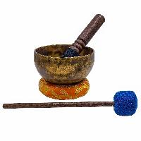 Jambati Singing Bowl, [tiger Antique], Buddhist Hand Beaten, Antique Finishing, Sound Note B, 483 Hz