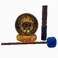 Jambati Singing Bowl, [tiger Antique], Buddhist Hand Beaten, Antique Finishing, Sound Note B, 483 Hz