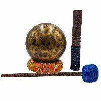 Jambati Singing Bowl, [tiger Antique], Buddhist Hand Beaten, Antique Finishing, Sound Note B, 483 Hz