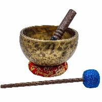 Jambati Singing Bowl, [tiger Antique], Buddhist Hand Beaten, Antique Finishing, Sound Note A, 474 Hz