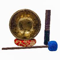 Jambati Singing Bowl, [tiger Antique], Buddhist Hand Beaten, Antique Finishing, Sound Note A, 474 Hz