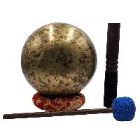 Jambati Singing Bowl, [tiger Antique], Buddhist Hand Beaten, Antique Finishing, Sound Note A, 474 Hz