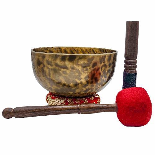 Jambati Singing Bowl, [tiger Antique], Buddhist Hand Beaten, Antique Finishing, Sound Note G, 199 Hz