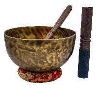 Jambati Singing Bowl, [tiger Antique], Buddhist Hand Beaten, Antique Finishing, Sound Note G, 199 Hz