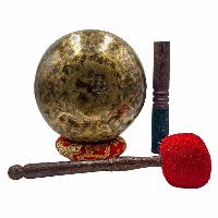 Jambati Singing Bowl, [tiger Antique], Buddhist Hand Beaten, Antique Finishing, Sound Note G, 199 Hz