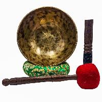 Jambati Singing Bowl, [tiger Antique], Buddhist Hand Beaten, Antique Finishing, Sound Note F, 182 Hz