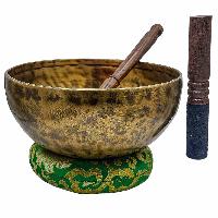 Jambati Singing Bowl, [tiger Antique], Buddhist Hand Beaten, Antique Finishing, Sound Note E, 163 Hz