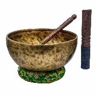 Jambati Singing Bowl, [tiger Antique], Buddhist Hand Beaten, Antique Finishing, Sound Note D, 158 Hz