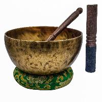 Jambati Singing Bowl, [tiger Antique], Buddhist Hand Beaten, Antique Finishing, Sound Note F, 171 Hz