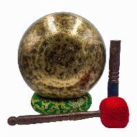 Jambati Singing Bowl, [tiger Antique], Buddhist Hand Beaten, Antique Finishing, Sound Note D, 156 Hz