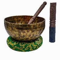 Jambati Singing Bowl, [tiger Antique], Buddhist Hand Beaten, Antique Finishing, Sound Note A, 226hz