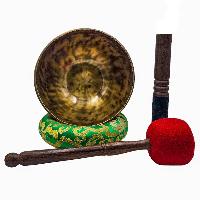 Jambati Singing Bowl, [tiger Antique], Buddhist Hand Beaten, Antique Finishing, Sound Note A, 226hz