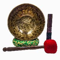 Jambati Singing Bowl, [tiger Antique], Buddhist Hand Beaten, Antique Finishing, Sound Note E, 166 Hz