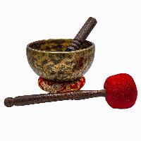 Jambati Singing Bowl, [tiger Antique], Buddhist Hand Beaten, Antique Finishing, Sound Note A, 440 Hz