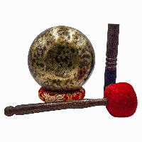 Jambati Singing Bowl, [tiger Antique], Buddhist Hand Beaten, Antique Finishing, Sound Note A, 440 Hz