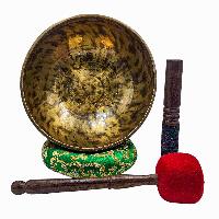 Jambati Singing Bowl, [tiger Antique], Buddhist Hand Beaten, Antique Finishing, Sound Note E, 168 Hz