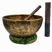 Jambati Singing Bowl, [tiger Antique], Buddhist Hand Beaten, Antique Finishing, Sound Note F, 170 Hz