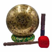 Jambati Singing Bowl, [tiger Antique], Buddhist Hand Beaten, Antique Finishing, Sound Note F, 170 Hz