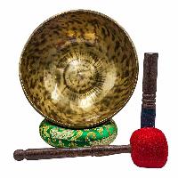 Jambati Singing Bowl, [tiger Antique], Buddhist Hand Beaten, Antique Finishing, Sound Note D, 149 Hz