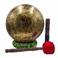 Jambati Singing Bowl, [tiger Antique], Buddhist Hand Beaten, Antique Finishing, Sound Note D, 149 Hz