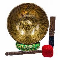 Jambati Singing Bowl, [tiger Antique], Buddhist Hand Beaten, Antique Finishing, Sound Note C, 137 Hz