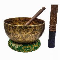 Jambati Singing Bowl, [tiger Antique], Buddhist Hand Beaten, Antique Finishing, Sound Note G3, 199 Hz