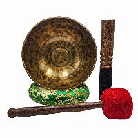 Jambati Singing Bowl, [tiger Antique], Buddhist Hand Beaten, Antique Finishing, Sound Note G3, 199 Hz