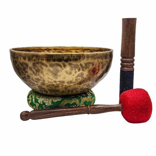 Jambati Singing Bowl, [tiger Antique], Buddhist Hand Beaten, Antique Finishing, Sound Note C3, 138 Hz