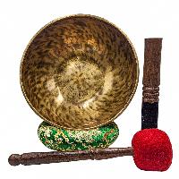 Jambati Singing Bowl, [tiger Antique], Buddhist Hand Beaten, Antique Finishing, Sound Note C3, 138 Hz