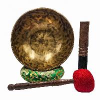 Jambati Singing Bowl, [tiger Antique], Buddhist Hand Beaten, Antique Finishing, Sound Note C3, 134 Hz