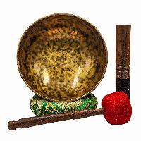 Jambati Singing Bowl, [tiger Antique], Buddhist Hand Beaten, Antique Finishing, Sound Note D3, 155 Hz