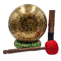 Jambati Singing Bowl, [tiger Antique], Buddhist Hand Beaten, Antique Finishing, Sound Note F3, 181 Hz