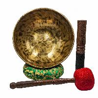 Jambati Singing Bowl, [tiger Antique], Buddhist Hand Beaten, Antique Finishing, Sound Note C3, 138 Hz