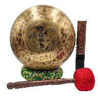 Jambati Singing Bowl, [tiger Antique], Buddhist Hand Beaten, Antique Finishing, Sound Note C3, 138 Hz