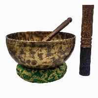 Jambati Singing Bowl, [tiger Antique], Buddhist Hand Beaten, Antique Finishing, Sound Note F3, 172 Hz