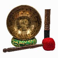 Jambati Singing Bowl, [tiger Antique], Buddhist Hand Beaten, Antique Finishing, Sound Note E3, 169 Hz