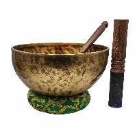 Jambati Singing Bowl, [tiger Antique], Buddhist Hand Beaten, Antique Finishing, Sound Note D3, 144 Hz