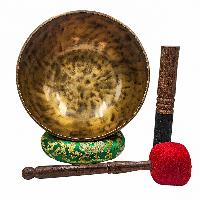 Jambati Singing Bowl, [tiger Antique], Buddhist Hand Beaten, Antique Finishing, Sound Note C3, 136 Hz