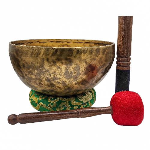 Jambati Singing Bowl, [tiger Antique], Buddhist Hand Beaten, Antique Finishing, Sound Note C3, 132 Hz