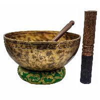 Jambati Singing Bowl, [tiger Antique], Buddhist Hand Beaten, Antique Finishing, Sound Note C3, 141 Hz