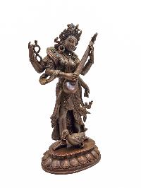 [saraswati], Buddhist Handmade Statue, [chocolate Oxidized]