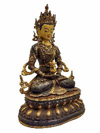 [aparimita], Buddhist Handmade Statue, [face Painted] And [partly Gold Plated]