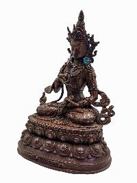 [vajrasattva], Buddhist Statue, [stone Setting, Chocolate Oxidized]